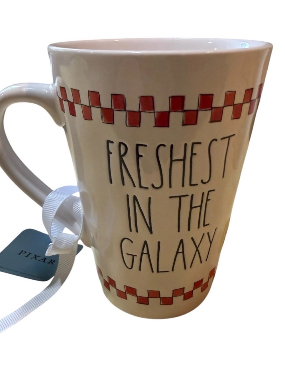 'Freshest in the Galaxy' White Ceramic Mug with Red Accent